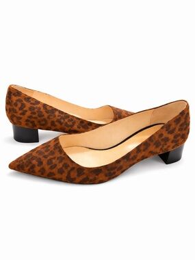 NINE WEST Classic Animal Pointed Printed Leopard Pumps Sz 8